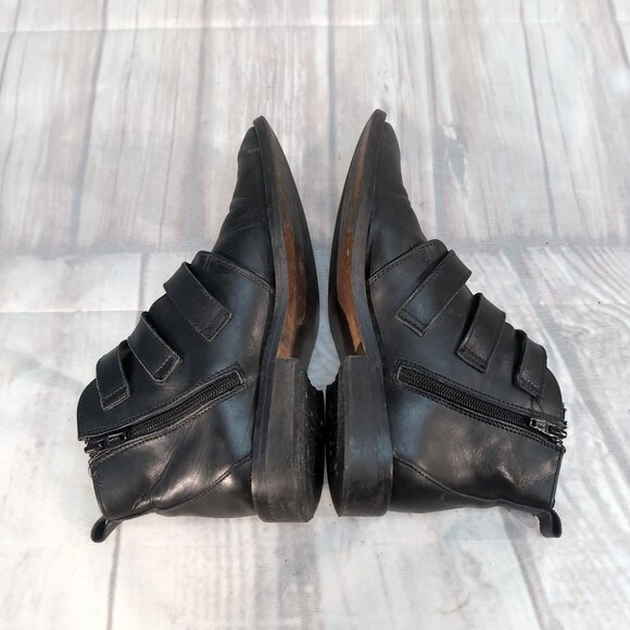 Black Leather Multi-Strap Buckle Ankle Boots – Made in Portugal – Size 36 (US 6) - Picture 5 of 9
